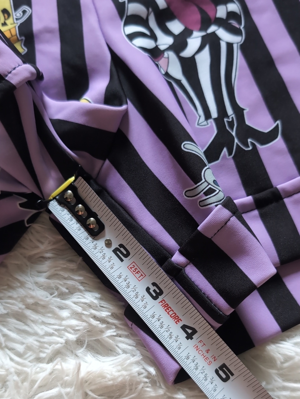 Blackmilk Beetlejuice It's Showtime Purple & Black Striped Cuffed Shorts XL - Picture 13 of 13